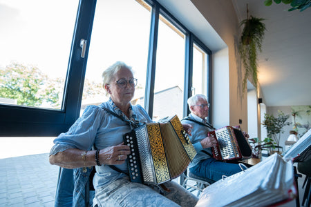 Harmonika-muziek tijdens de lunch!